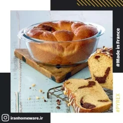 ست 3 قابلمه پيرکس درب دار سايز های 1 ليتر 1.6 ليتر و 2.4 ليتری اصل فرانسه 912S637