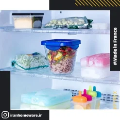 ظرف پيرکس درب دار مربع فریزری گود 12x12x12 سانتی اصل فرانسه 289PG00