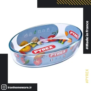 تابه پیرکس بيضی 26x18 سانتی اصل فرانسه 222B000