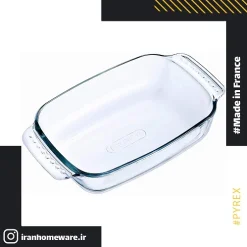 تابه پیرکس مستطيل دسته دار 22x13 سانتی اصل فرانسه 228B000