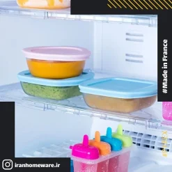 ظرف پیرکس گرد صورتی اصل فرانسه 206PAV5 مخصوص نگهداری غذای کودک