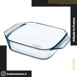 تابه پیرکس مربعی دسته دار 29x23 سانتی اصل فرانسه 400B000