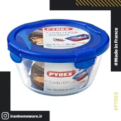 ظرف پيرکس درب دار فريزری گرد 20 سانتی اصل فرانسه 288PG00