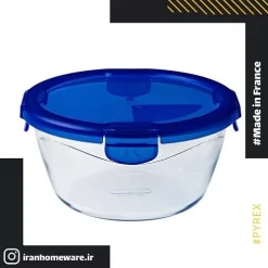 ظرف پيرکس درب دار فريزری گرد 20 سانتی اصل فرانسه 288PG00