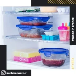 ظرف پيرکس درب دار فريزری گرد 20 سانتی اصل فرانسه 288PG00