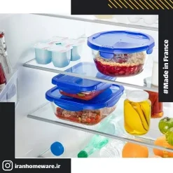 ظرف پيرکس درب دار فريزری گرد 20 سانتی اصل فرانسه 288PG00