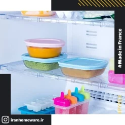 ظرف پیرکس گرد آبی اصل فرانسه 210PAV3 مخصوص نگهداری غذای کودک