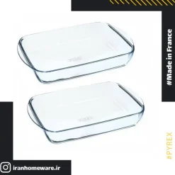 تابه پیرکس مستطيل دسته دار 40x27 سانتی اصل فرانسه 240B000