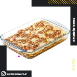 تابه پیرکس مستطيل دسته دار 35x23 سانتی اصل فرانسه 234B000
