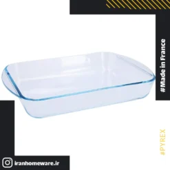 تابه پیرکس مستطيل دسته دار 35x23 سانتی اصل فرانسه 234B000