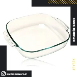 تابه پیرکس مربعی دسته دار 25 سانتی اصل فرانسه 227B000