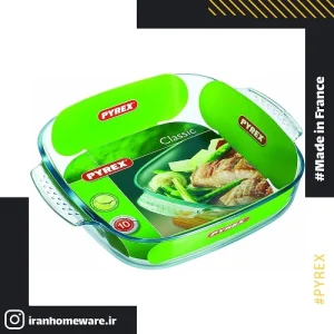 تابه پیرکس مربعی دسته دار 25 سانتی اصل فرانسه 227B000