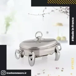 ظرف سوفله وارمردار بيضی کوچک طرح پافيلی استيل Luxe RT2600