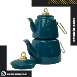 کتری و قوری لعابی رنگ سبز یشمی New مدل H&L