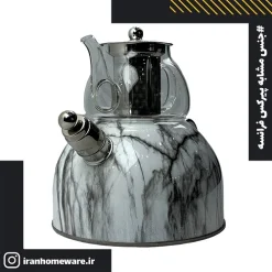 کتری و قوری پیرکس مدل سوتی سنگی سفید New