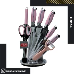 سرویس چاقو و ساطوری Venti صورتی مدل new