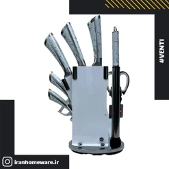 سرویس چاقو و ساطوری Venti مدل ماربل سفید (سنگی)