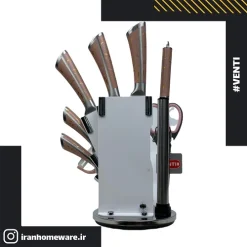 سرویس چاقو و ساطوری Venti مدل ماربل رزگلد (سنگی)