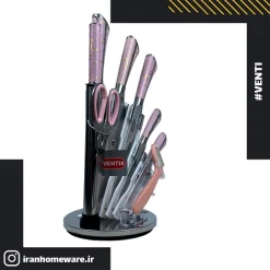 سرویس چاقو و ساطوری Venti مدل ماربل صورتی (سنگی)