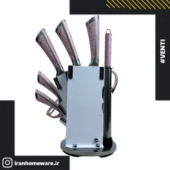 سرویس چاقو و ساطوری Venti مدل ماربل صورتی (سنگی)