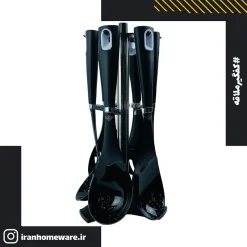 کفگیر و ملاقه اعلا یونی ایلیا طرح جدید رنگ مشکی