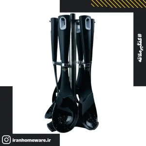 کفگیر و ملاقه اعلا یونی ایلیا طرح جدید رنگ مشکی