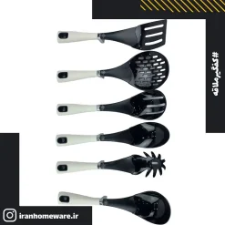 کفگیر و ملاقه اعلا یونی ایلیا طرح جدید رنگ سفید