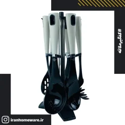 کفگیر و ملاقه اعلا یونی ایلیا طرح جدید رنگ سفید