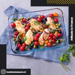 تابه پیرکس مستطیل دسته دار 40x27x6 سانتی اصل فرانسه 239B000 - PYREX