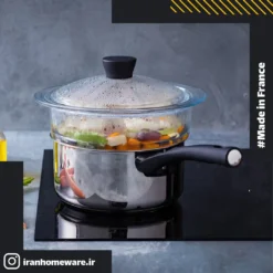 بخارپز پیرکس دایره ای قطر 20 سانتی فاقد درب اصل فرانسه